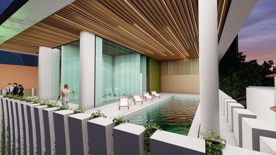 Artist's impression of proposed Wyndham Garden Suites pool