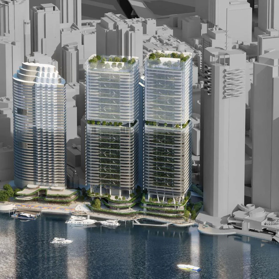 Artist's impression of Dexus' updated 'Waterfront Brisbane' proposal
