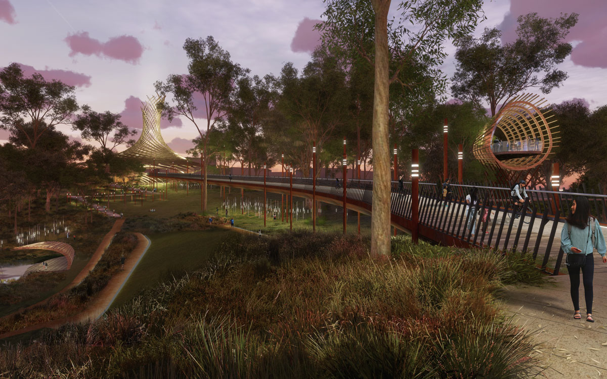 Artist's impression of a new canopy walk as part of the Victoria Park first concept