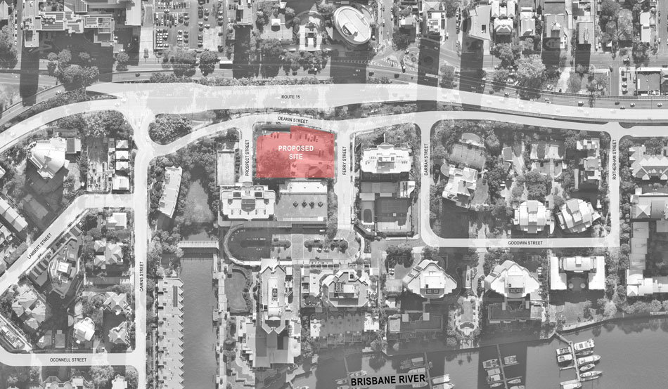 Location of proposed 25 Ferry Street development