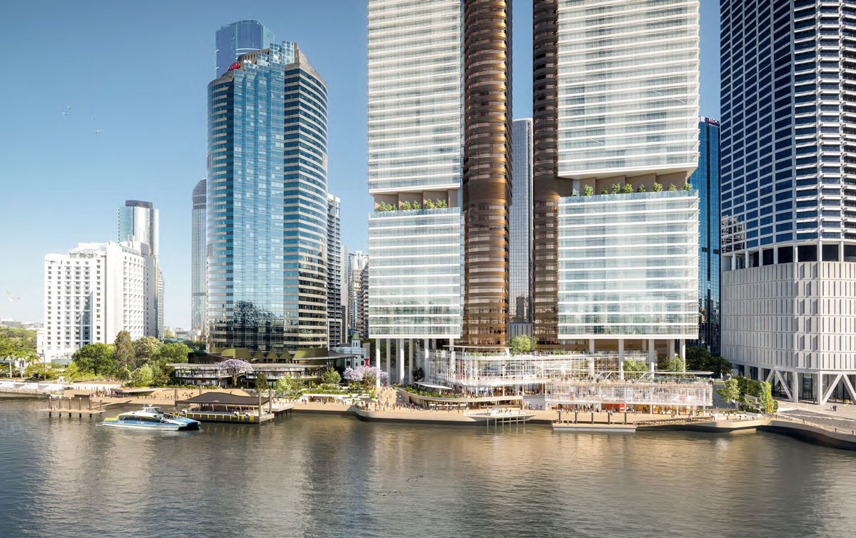Artist's impression of Waterfront Brisbane development by Dexus