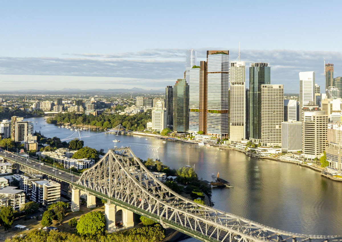Artist's impression of Waterfront Brisbane development by Dexus