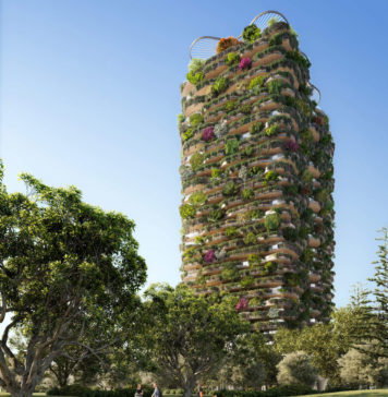 Artist's impression of Aria's Urban Forest development in South Brisbane