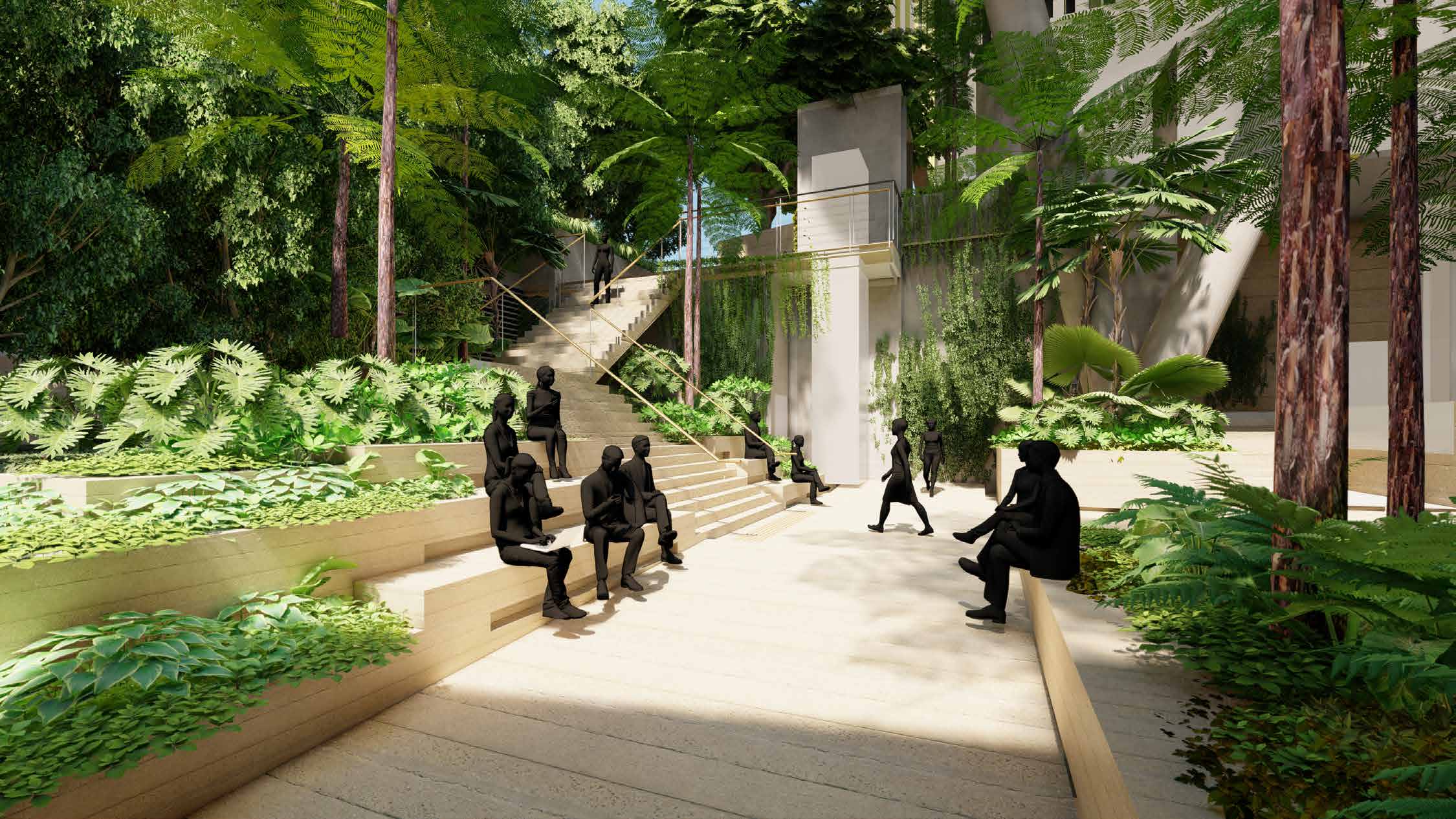 Architectural rendering of the proposed ground level landscaping