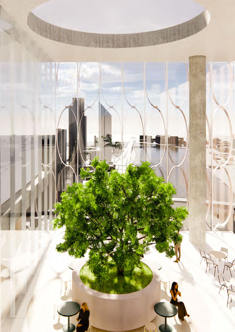 Architectural rendering of looking out from 205 North Quay, Brisbane CBD