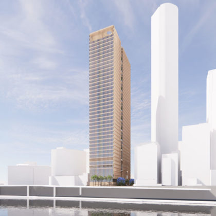 Architectural rendering of 205 North Quay, Brisbane CBD from South Bank
