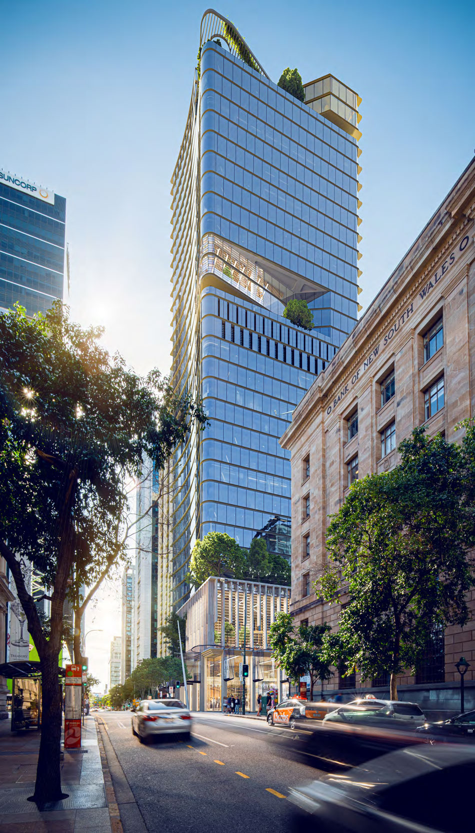Architectural rendering of 60 Queen Street from George Street