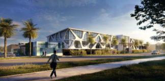 Architectual rendering of refurbished Clem Jones Aquatic Centre