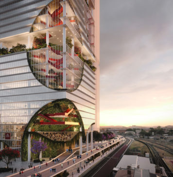 Conceptual rendering of Griffith University's proposed Brisbane Live precinct tower campus