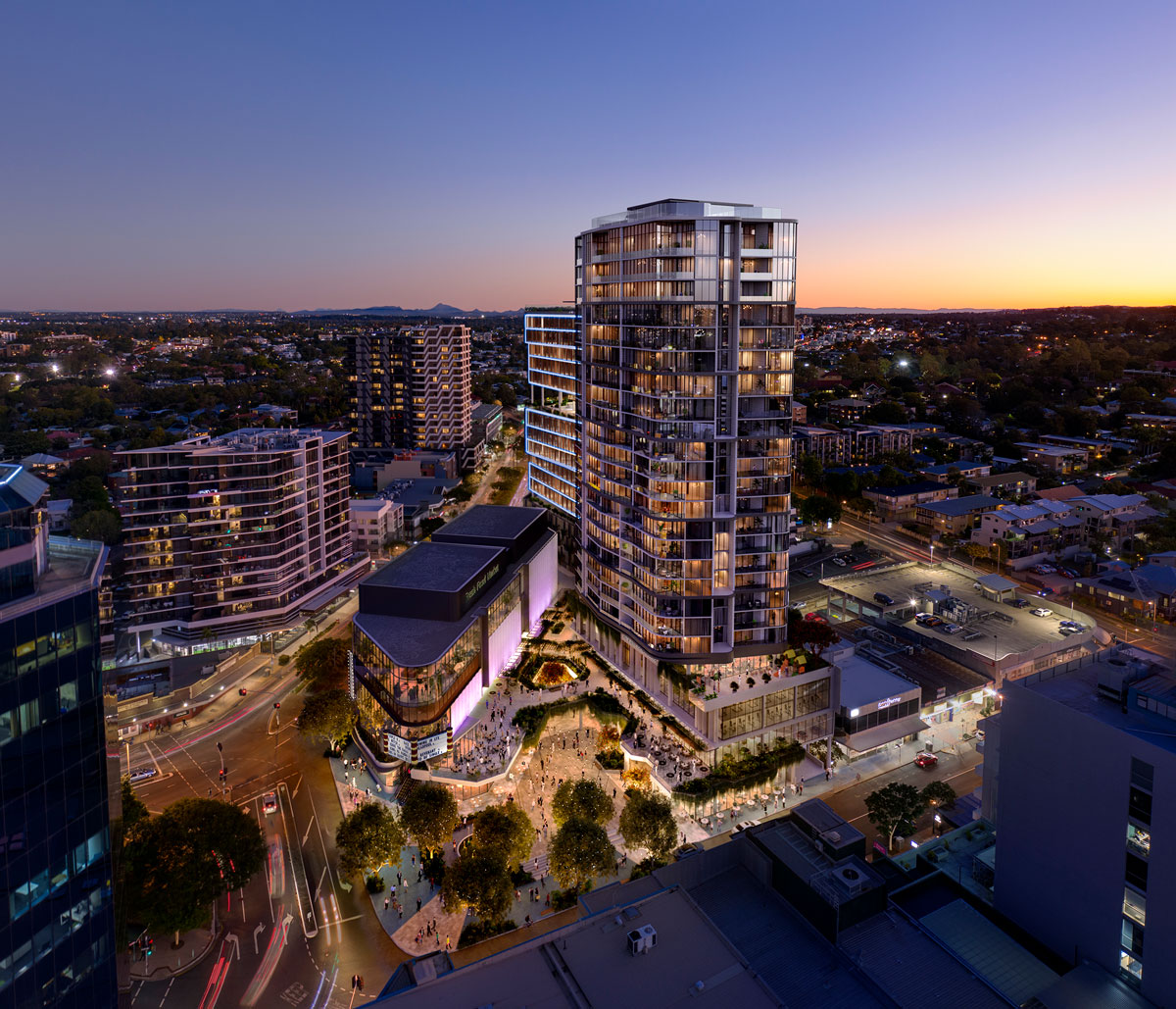 Architectural rendering of The Aviary development at Toowong