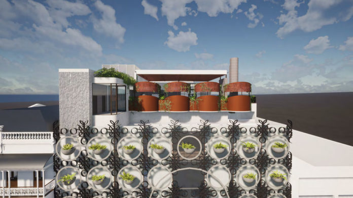 Architectural rendering of Cloudland rooftop microbrewery