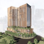 Rendering of single-tower scheme as part of 309 North Quay development application