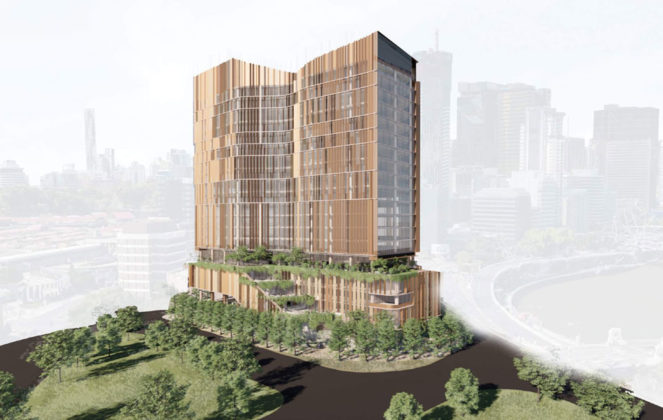 Rendering of single-tower scheme as part of 309 North Quay development application