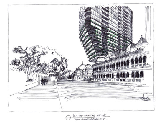 Sketch of residential option for tower 6