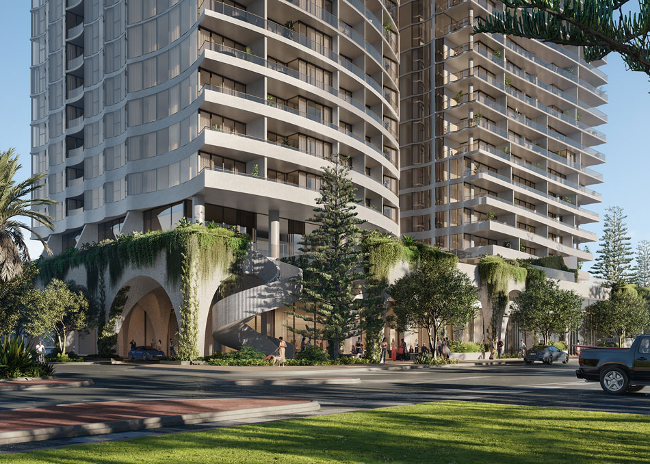 Architectural rendering of the Mondrian Gold Coast