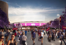 Architectural rendering of proposed new Gabba Stadium