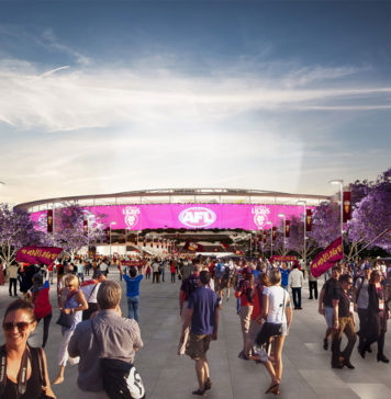 Architectural rendering of proposed new Gabba Stadium