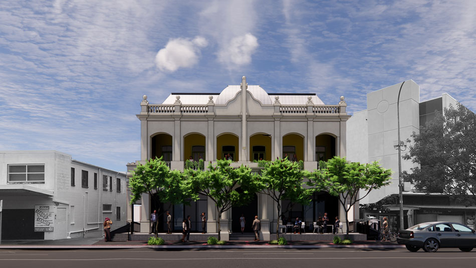 Architectural rendering of outside the proposed Princess Theatre