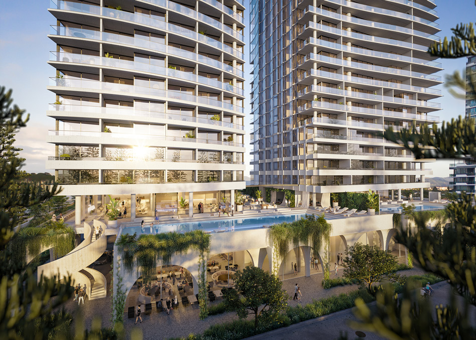 Architectural rendering of The Mondrian Gold Coast