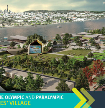 Architectural concept rendering of the Athletes' Village planned for Northshore Hamilton