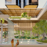 Architectural rendering of SPG's 103 Ferny Avenue development retail entry garden