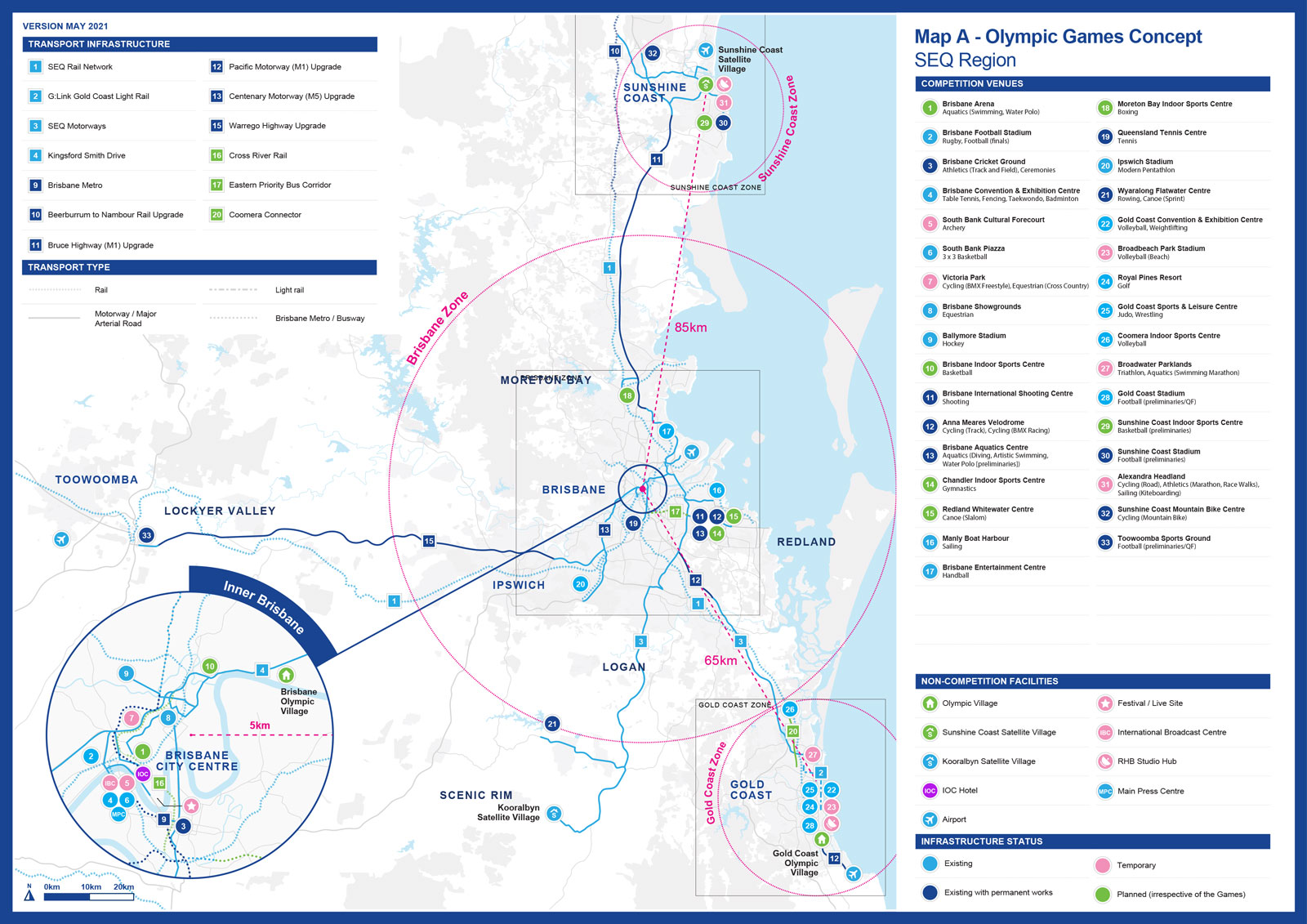 2032 Summer Olympics Masterplan: infrastructure planned as part of the Brisbane