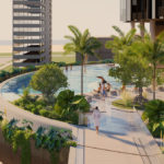 Architectural rendering of SPG's 103 Ferny Avenue development resort amenities