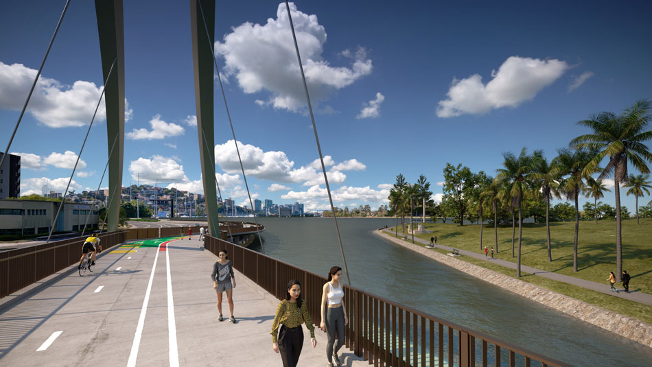 Architectural rendering of proposed Breakfast Creek Green Bridge