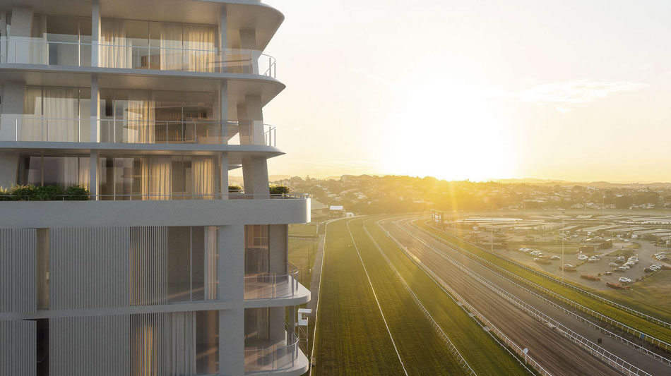 Architectural rendering of Mirvac's second stage of Brisbane Racecourse Redevelopment