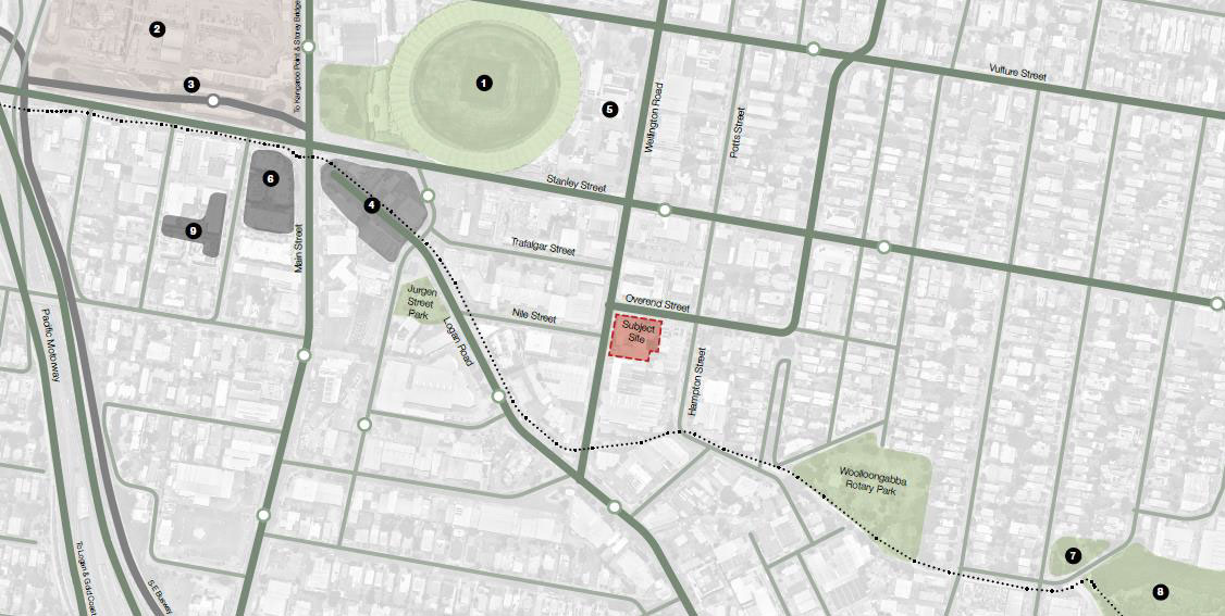Map of proposed 9 Overend Street, East Brisbane