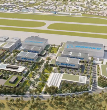 Architectural rendering of Wellcamp Aerospace Precinct with Boeing Advanced Manufacturing Facility