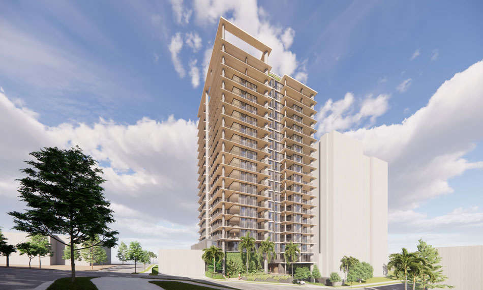 Architectural rendering of proposed Manning Street residential tower in Milton