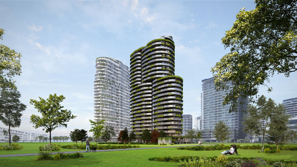 Architectural rendering of Mirvac's Stage 2 of Waterfront Newstead