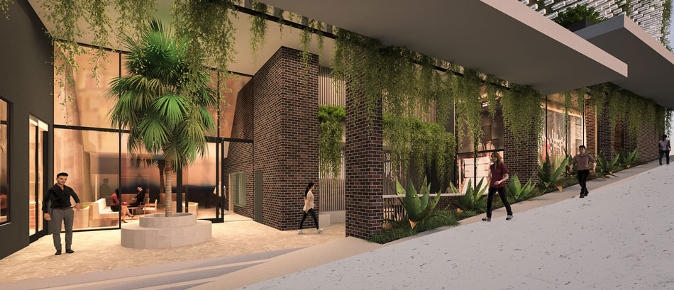 Architectural rendering of 2 Cordelia Street, South Brisbane's Foyer