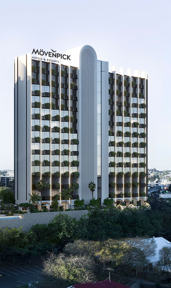 Architectural rendering of new Movenpick Hotel in Spring Hill, Brisbane