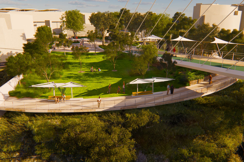 Architectural rendering of proposed Toowong Bridge Green Space
