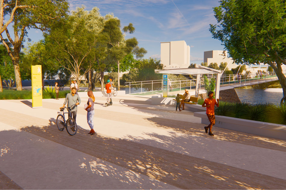 Architectural rendering of proposed West End landing space