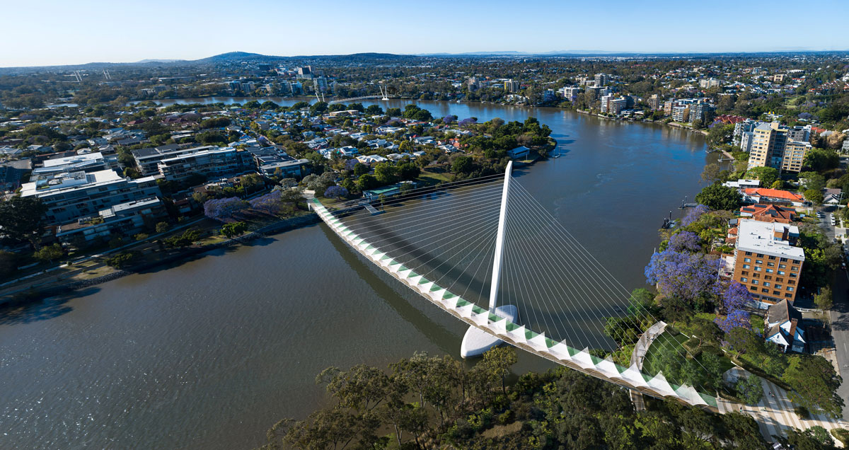 Architectural rendering of proposed Toowong Bridge