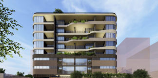 Architectural rendering of 'Story House' by Pellicano in Kangaroo Point