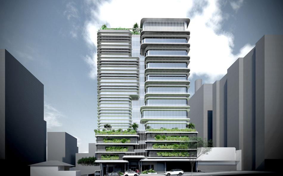 Architectural rendering of Silverstone's 10 Edmondstone Street, South Brisbane
