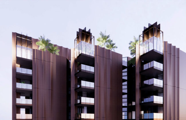Architectural rendering of tower 5a's crown at West Village