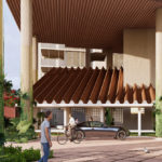 Architectural rendering of 23 Castlebar Street - Ground level 'lobby pavilion'