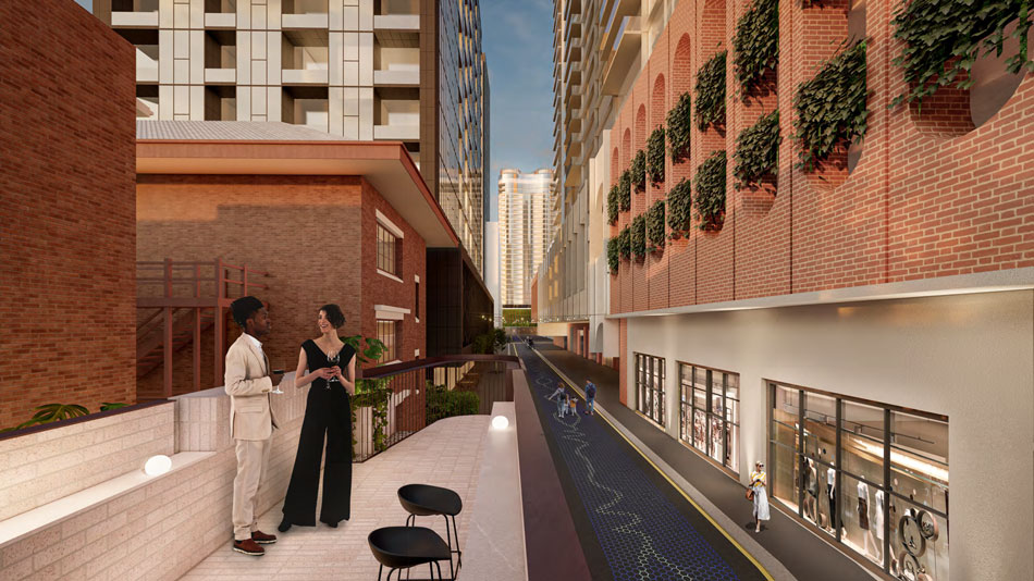 Architectural rendering of proposed 105 Melbourne Street refurbishment showing proposed rooftop terrace