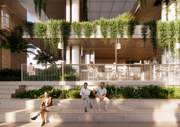 Architectural rendering of Fraser Property's Chester & Morse's ground level public plaza