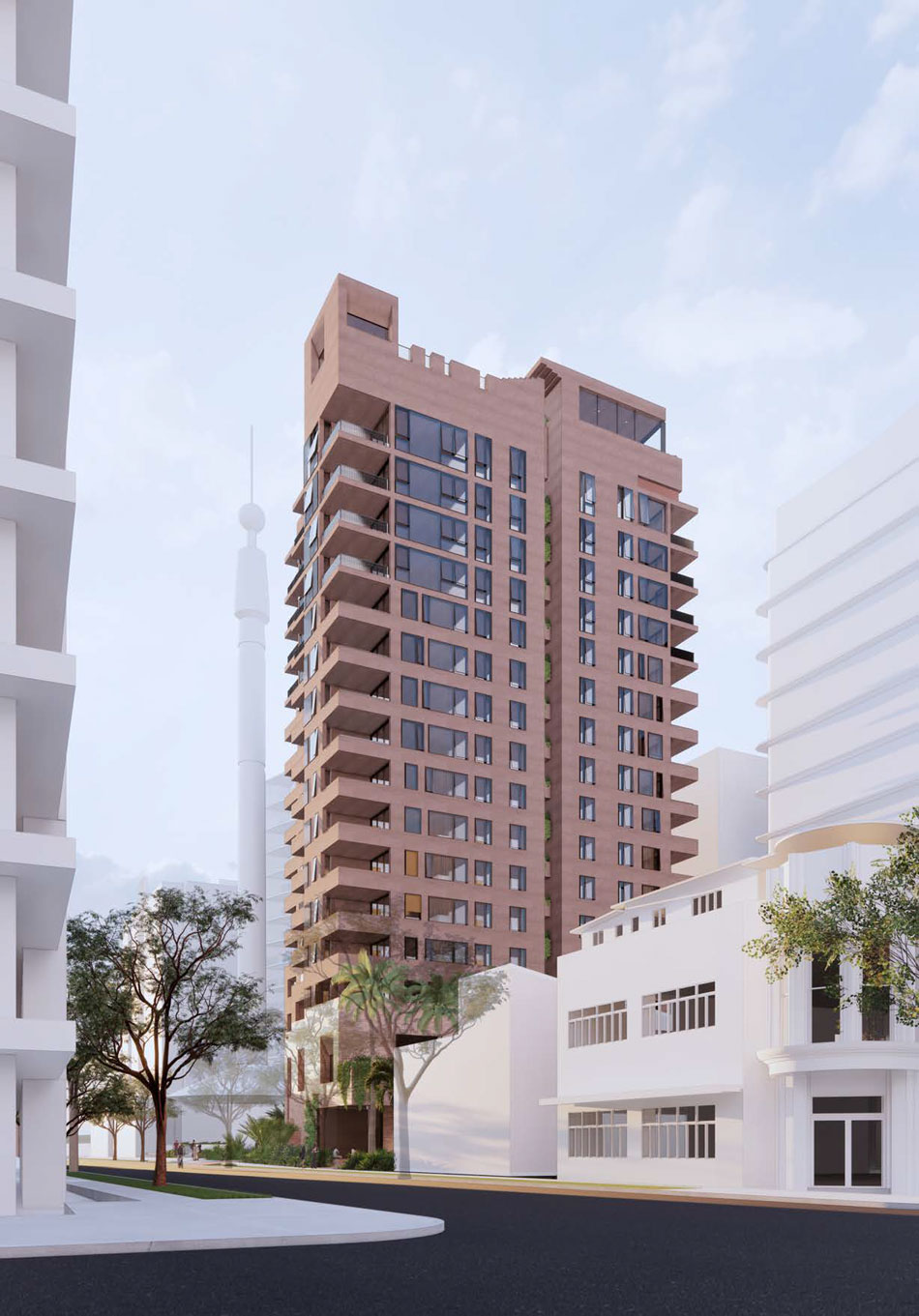 Architectural rendering of Aria's new project at 164-190 Melbourne St, South Brisbane