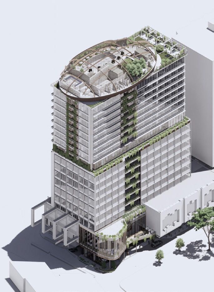 Rendering of Hyatt Place as part of South City Square, Woolloongabba