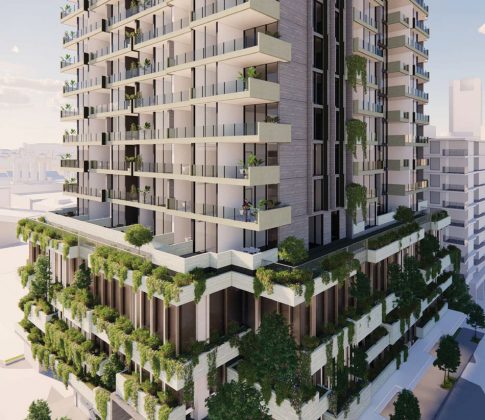 Architectural rendering of proposed 37-41 Peel Street, South Brisbane