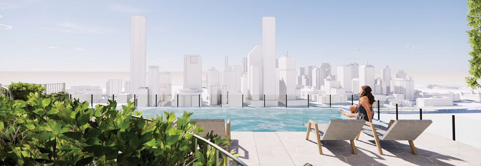 Architectural rendering of the rooftop of the proposed 37-41 Peel Street, South Brisbane