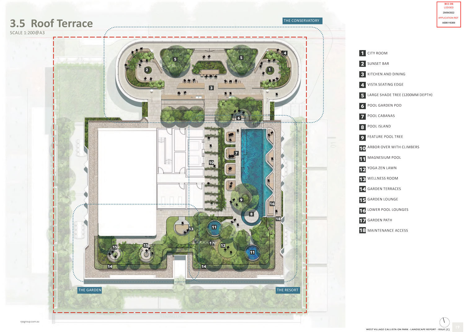 Landscape Plan of Sekisui House's Callista on Park, which is the last stage of West Village