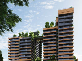 Architectural rendering of proposed 44 Ipswich Rd, residential BTR development